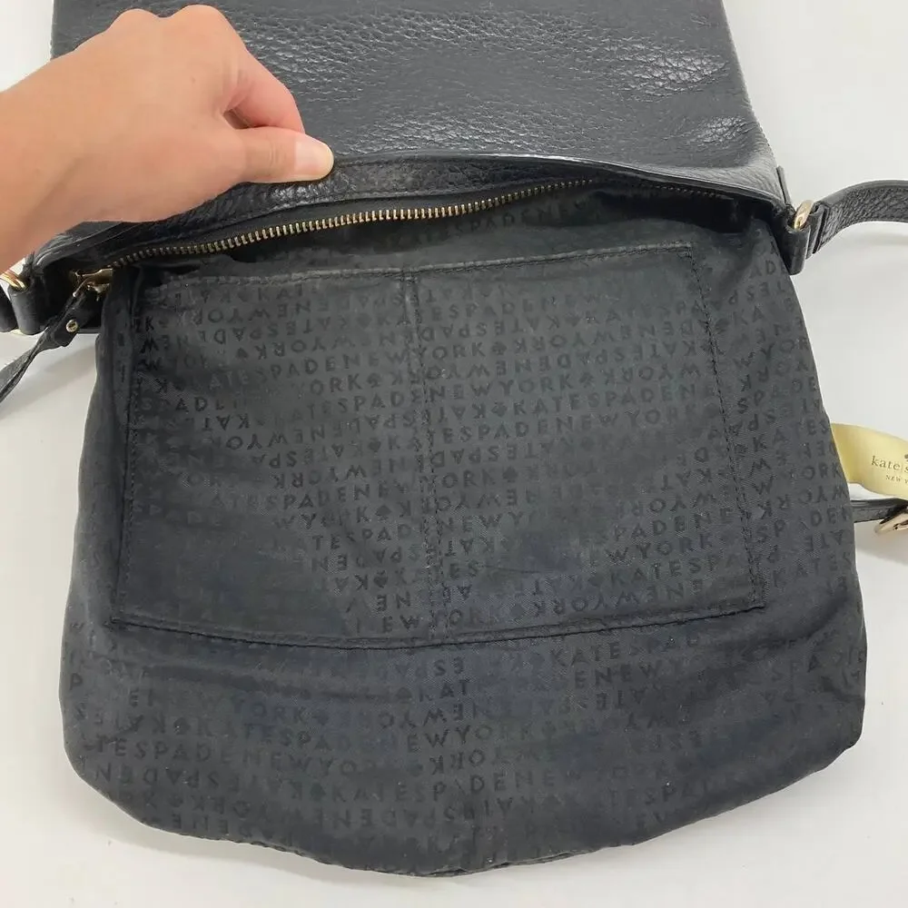 Kate Spade black pebbled leather crossbody bag